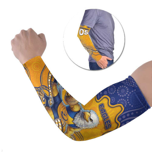 Custom Eagles Football Arm Sleeves Aboriginal Dot Art Pattern