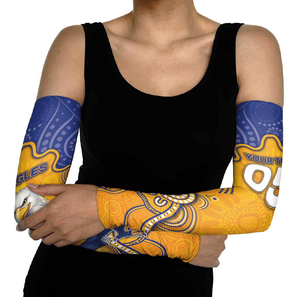 Custom Eagles Football Arm Sleeves Aboriginal Dot Art Pattern
