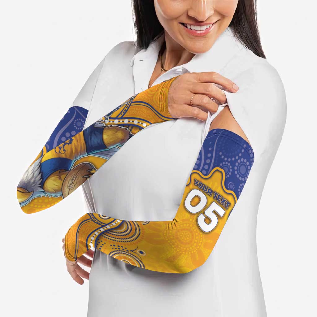 Custom Eagles Football Arm Sleeves Aboriginal Dot Art Pattern