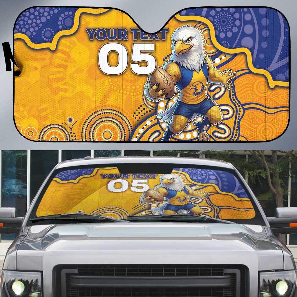 Custom Eagles Football Auto Sun Shade Aboriginal Dot Art Pattern