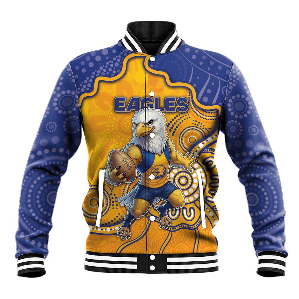 Custom Eagles Football Baseball Jacket Aboriginal Dot Art Pattern