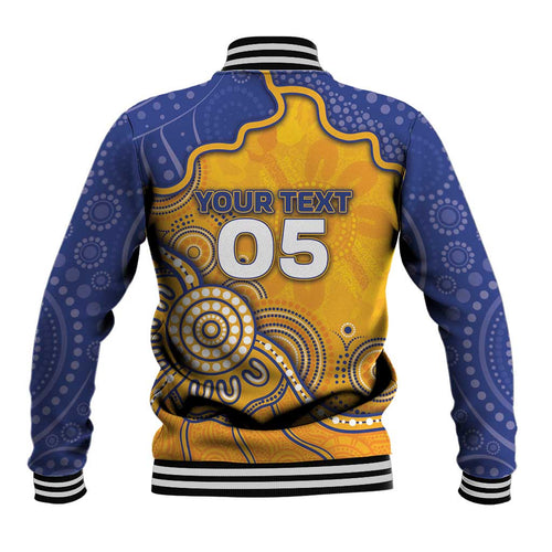 Custom Eagles Football Baseball Jacket Aboriginal Dot Art Pattern