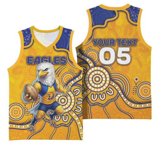 Custom Eagles Football Basketball Jersey Aboriginal Dot Art Pattern