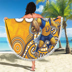 Custom Eagles Football Beach Blanket Aboriginal Dot Art Pattern