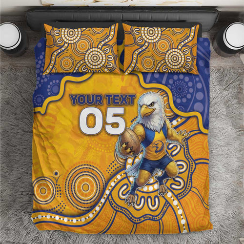 Custom Eagles Football Bedding Set Aboriginal Dot Art Pattern