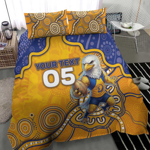 Custom Eagles Football Bedding Set Aboriginal Dot Art Pattern