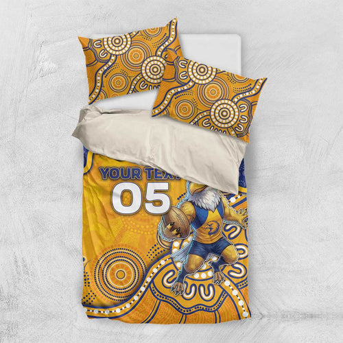 Custom Eagles Football Bedding Set Aboriginal Dot Art Pattern