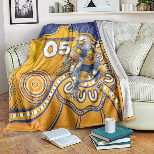 Custom Eagles Football Blanket Aboriginal Dot Art Pattern