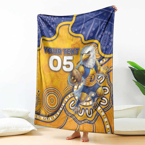 Custom Eagles Football Blanket Aboriginal Dot Art Pattern