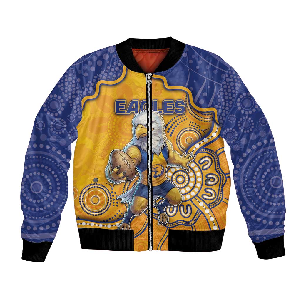 Custom Eagles Football Bomber Jacket Aboriginal Dot Art Pattern