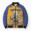Custom Eagles Football Bomber Puffer Jacket Aboriginal Dot Art Pattern