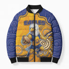 Custom Eagles Football Bomber Puffer Jacket Aboriginal Dot Art Pattern