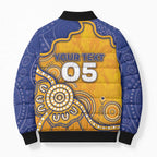 Custom Eagles Football Bomber Puffer Jacket Aboriginal Dot Art Pattern