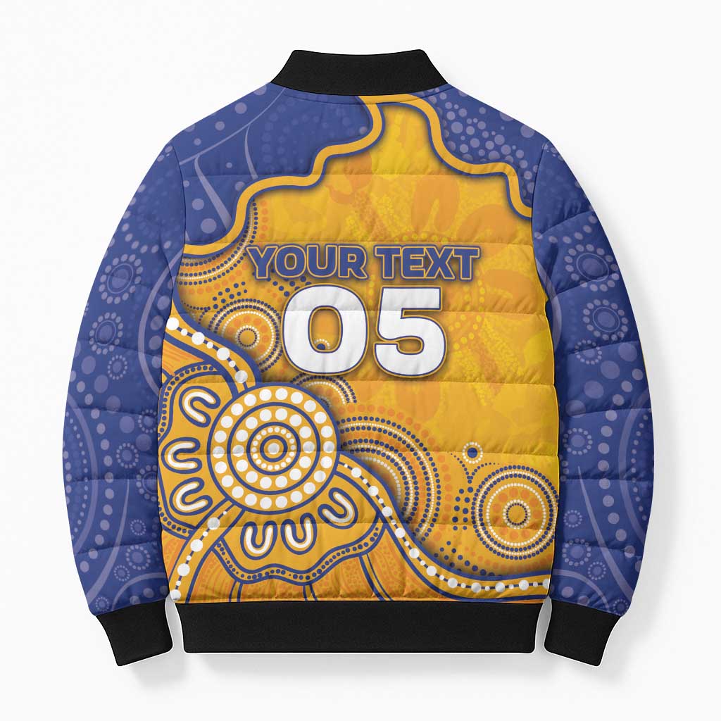 Custom Eagles Football Bomber Puffer Jacket Aboriginal Dot Art Pattern