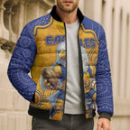 Custom Eagles Football Bomber Puffer Jacket Aboriginal Dot Art Pattern