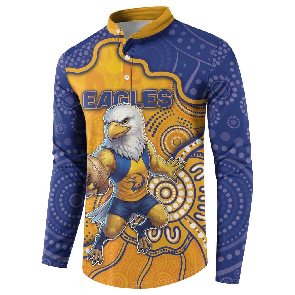 Custom Eagles Football Button Sweatshirt Aboriginal Dot Art Pattern