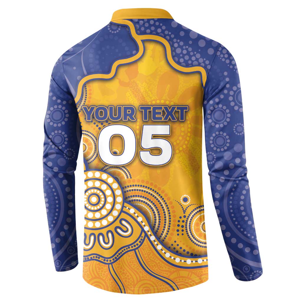 Custom Eagles Football Button Sweatshirt Aboriginal Dot Art Pattern