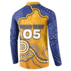 Custom Eagles Football Button Sweatshirt Aboriginal Dot Art Pattern