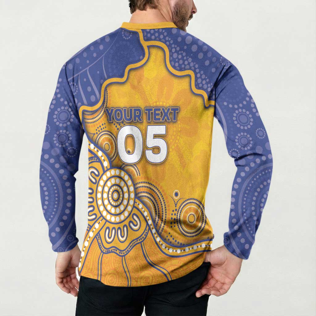 Custom Eagles Football Button Sweatshirt Aboriginal Dot Art Pattern