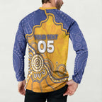 Custom Eagles Football Button Sweatshirt Aboriginal Dot Art Pattern