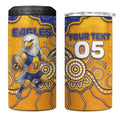 Custom Eagles Football 4 in 1 Can Cooler Tumbler Aboriginal Dot Art Pattern