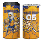 Custom Eagles Football 4 in 1 Can Cooler Tumbler Aboriginal Dot Art Pattern