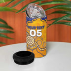 Custom Eagles Football 4 in 1 Can Cooler Tumbler Aboriginal Dot Art Pattern
