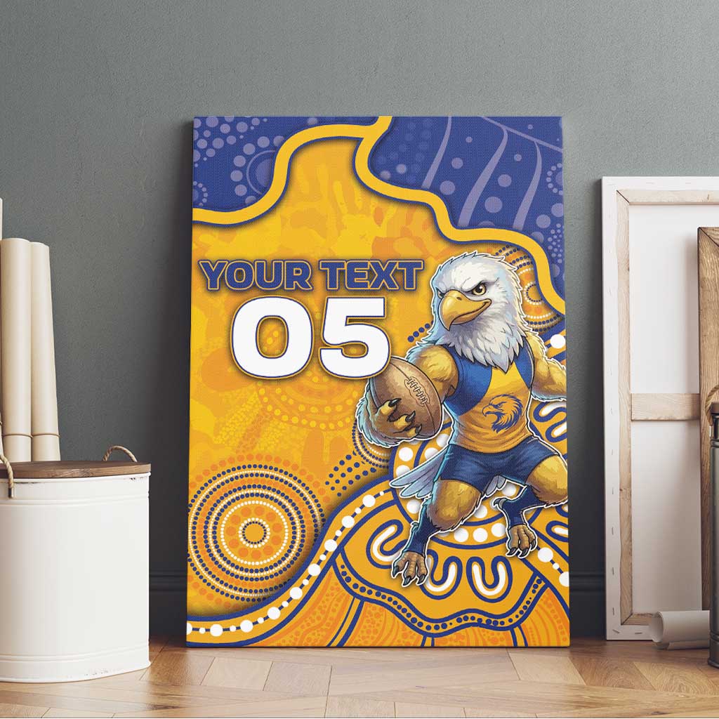 Custom Eagles Football Canvas Wall Art Aboriginal Dot Art Pattern