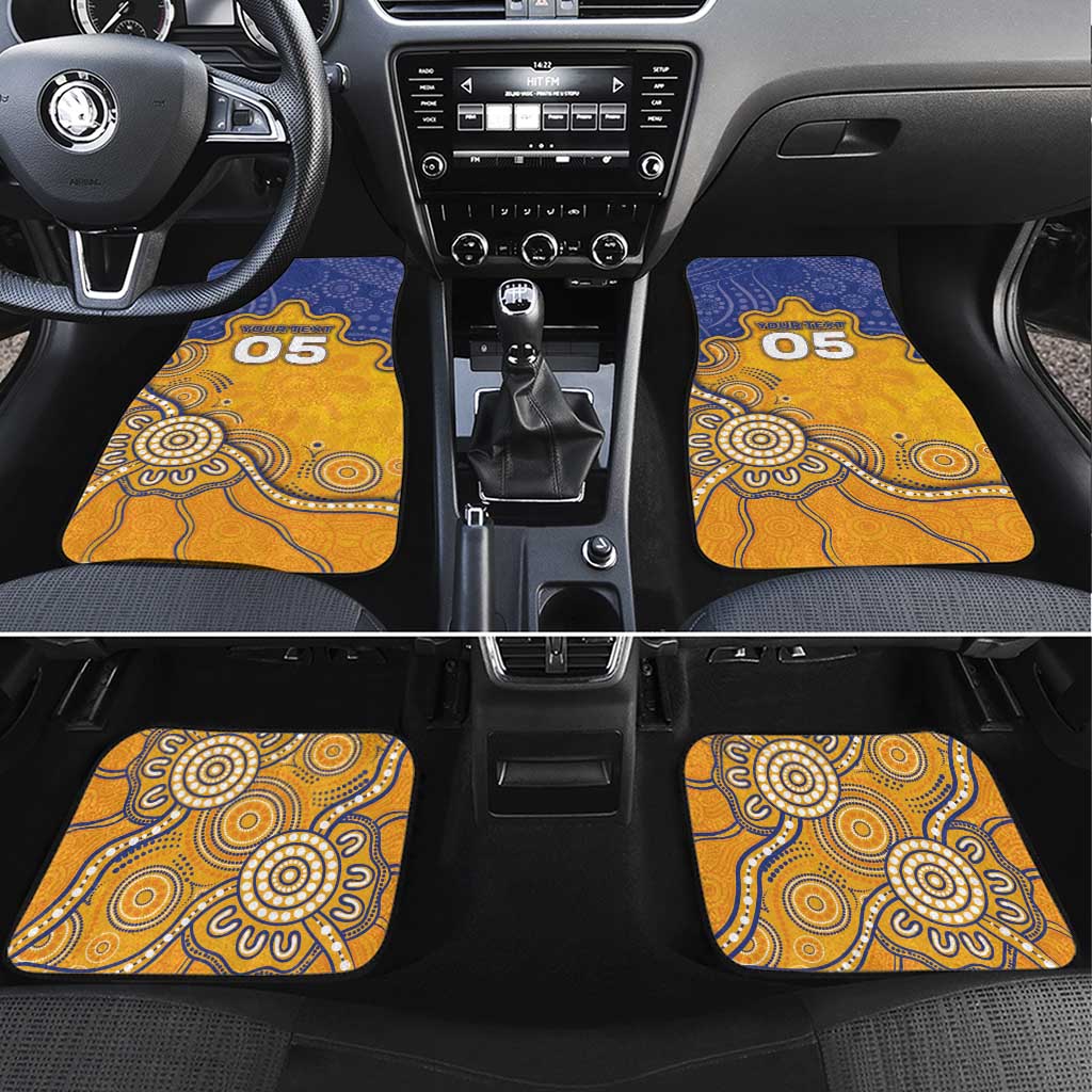 Custom Eagles Football Car Mats Aboriginal Dot Art Pattern