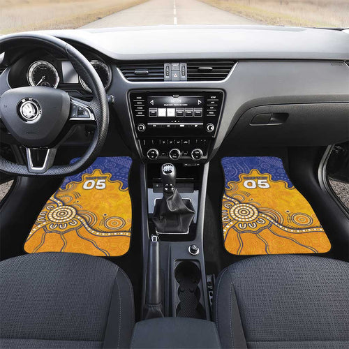 Custom Eagles Football Car Mats Aboriginal Dot Art Pattern