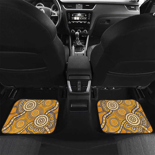 Custom Eagles Football Car Mats Aboriginal Dot Art Pattern