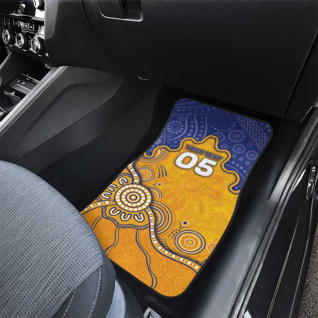 Custom Eagles Football Car Mats Aboriginal Dot Art Pattern