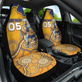 Custom Eagles Football Car Seat Cover Aboriginal Dot Art Pattern
