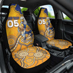 Custom Eagles Football Car Seat Cover Aboriginal Dot Art Pattern