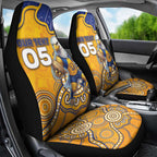 Custom Eagles Football Car Seat Cover Aboriginal Dot Art Pattern