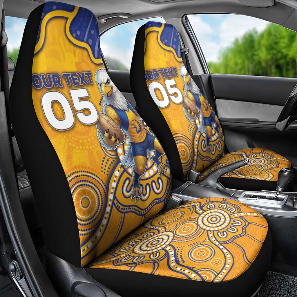 Custom Eagles Football Car Seat Cover Aboriginal Dot Art Pattern