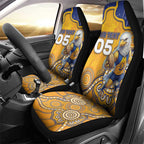 Custom Eagles Football Car Seat Cover Aboriginal Dot Art Pattern
