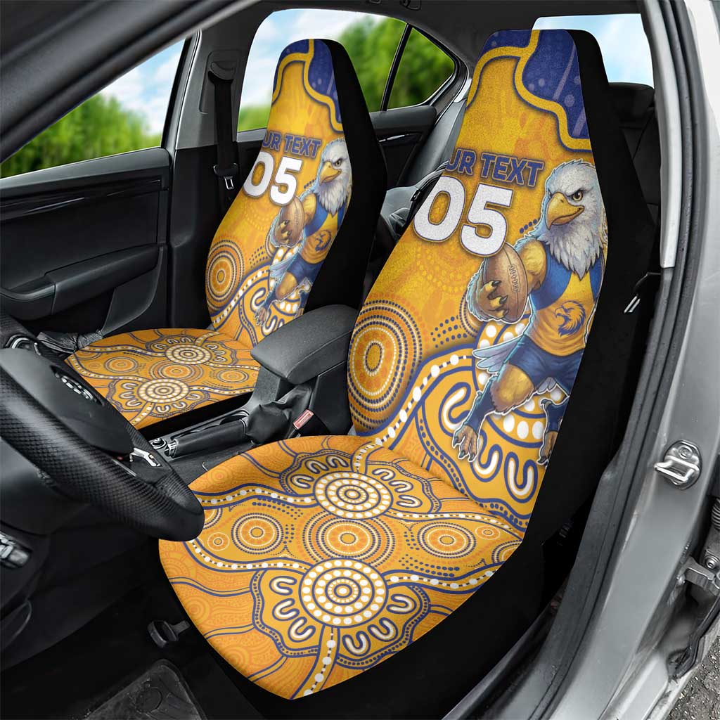 Custom Eagles Football Car Seat Cover Aboriginal Dot Art Pattern