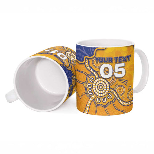 Custom Eagles Football Ceramic Mug Aboriginal Dot Art Pattern