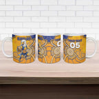 Custom Eagles Football Ceramic Mug Aboriginal Dot Art Pattern