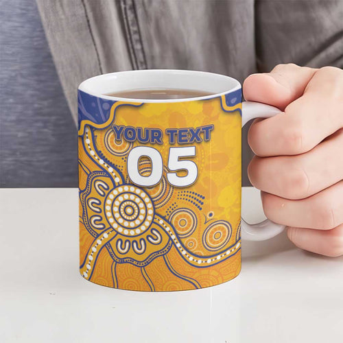 Custom Eagles Football Ceramic Mug Aboriginal Dot Art Pattern