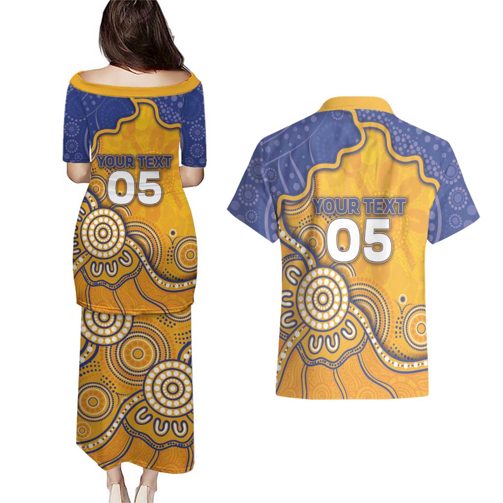 Custom Eagles Football Couples Matching Puletasi and Hawaiian Shirt Aboriginal Dot Art Pattern