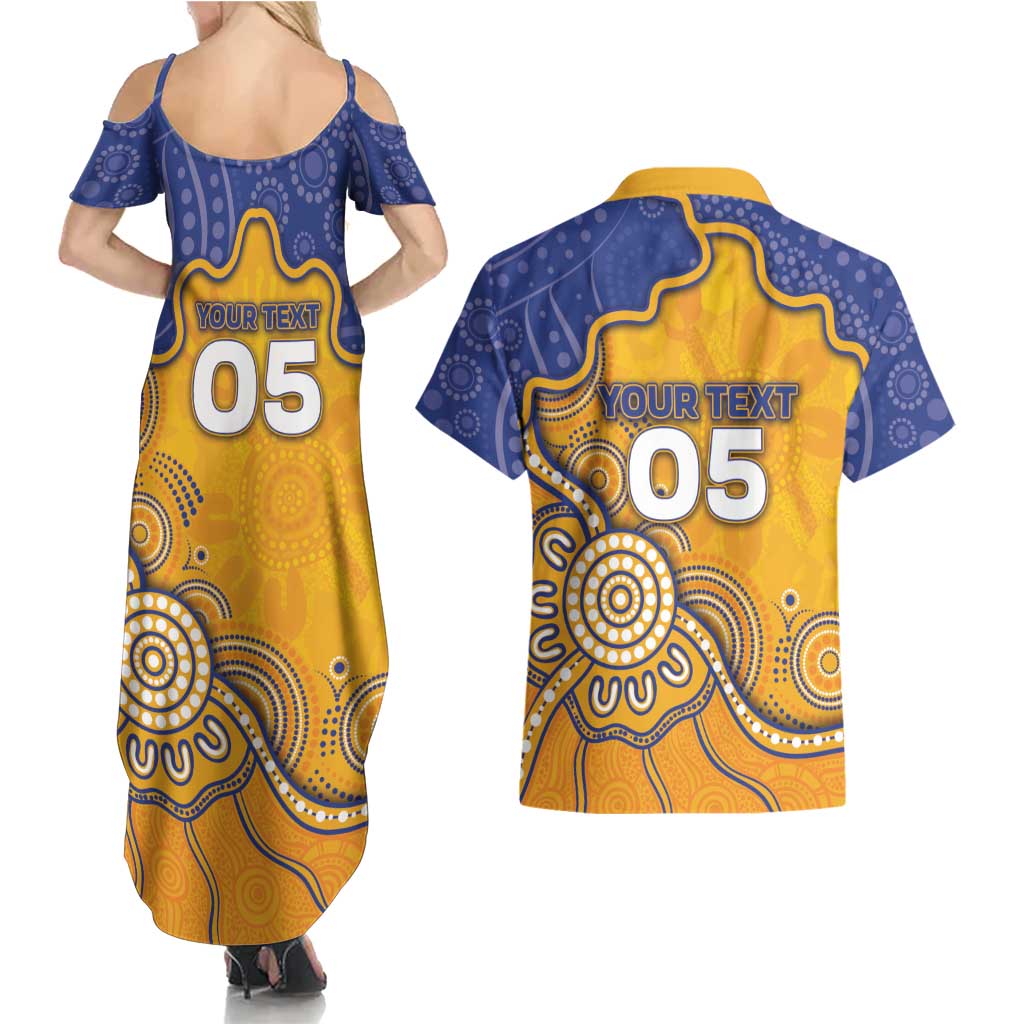 Custom Eagles Football Couples Matching Summer Maxi Dress and Hawaiian Shirt Aboriginal Dot Art Pattern