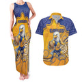 Custom Eagles Football Couples Matching Tank Maxi Dress and Hawaiian Shirt Aboriginal Dot Art Pattern