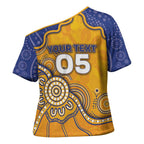 Custom Eagles Football Cross Shoulder Shirt Aboriginal Dot Art Pattern