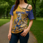 Custom Eagles Football Cross Shoulder Shirt Aboriginal Dot Art Pattern