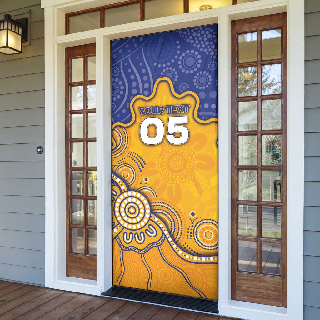 Custom Eagles Football Door Cover Aboriginal Dot Art Pattern