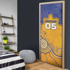 Custom Eagles Football Door Cover Aboriginal Dot Art Pattern