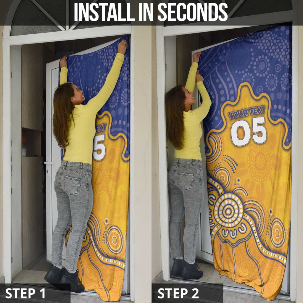 Custom Eagles Football Door Cover Aboriginal Dot Art Pattern