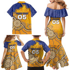 Custom Eagles Football Family Matching Mermaid Dress and Hawaiian Shirt Aboriginal Dot Art Pattern